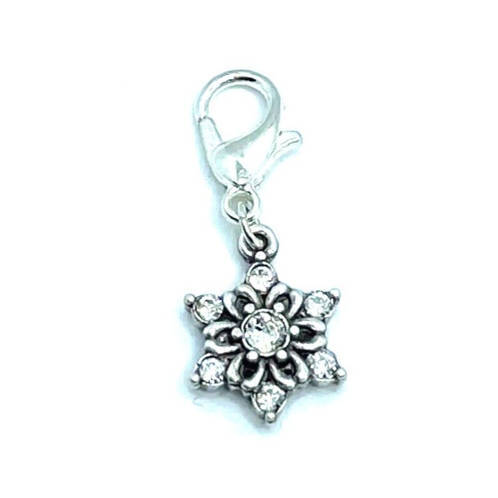Brighton Arctica Snowflake Holiday Winter Ice Merry Silver Custom Charm